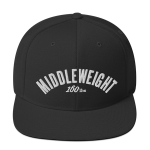 MIDDLEWEIGHT Classic Snapbacks by Boxing Aficionado - Black/White