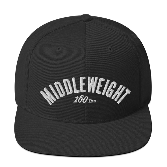 MIDDLEWEIGHT Classic Snapbacks by Boxing Aficionado - Black/White