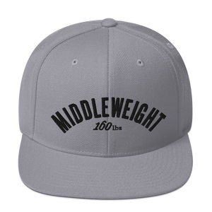 MIDDLEWEIGHT Classic Snapbacks by Boxing Aficionado - Silver/Black